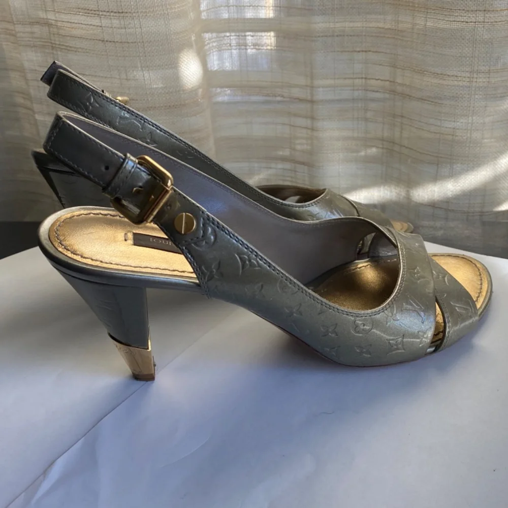 Louis Vuitton patent leather monogram mules heels open toe pumps 36.5-6.5 Italy - Picture 4 of 11